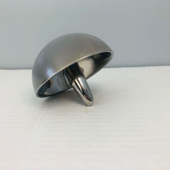 West Emory Ring Holder Ceramic Dish Matte Gray & Metallic Silver 3" x 3.5" - Picture 3 of 9